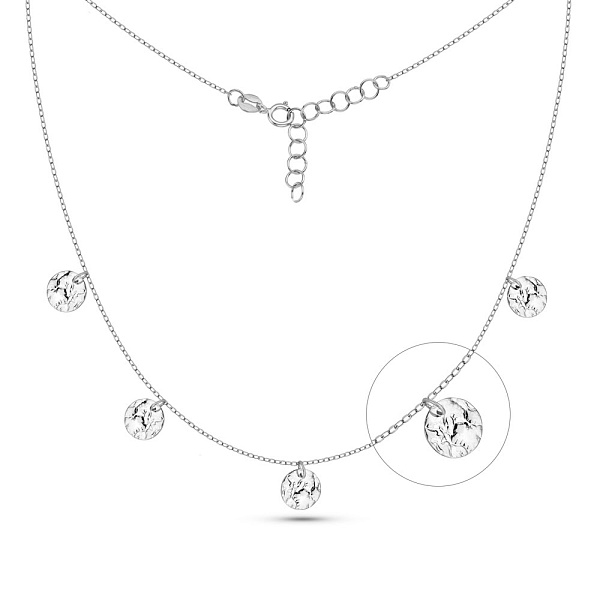 Кольє з білого золота Монети з підвісками (арт. 352613б) – зображення 1