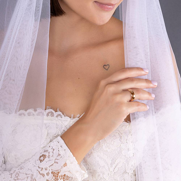 Обручка класична Комфорт з червоного золота з діамантом (арт. К239095) – зображення 2