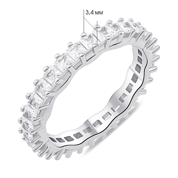 Серебряное кольцо с дорожкой из фианитов (арт. 7501/6994) – изображение 2