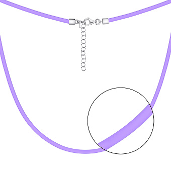 Ювелирный шнурок из каучука с серебряным замком (арт. 7607/1774ф)