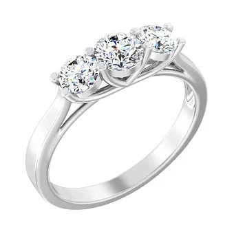 Каблучка з білого золота з діамантами (арт. К01146108746б)