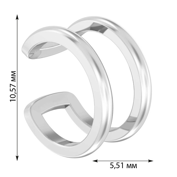 Каффа з білого золота без каміння (арт. 110854бЯ) – зображення 2