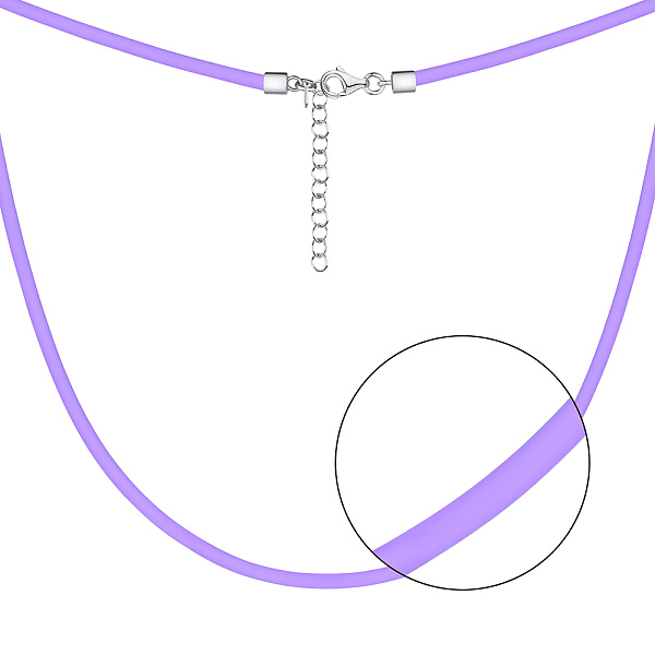 Ювелирный шнурок из каучука с серебряным замком (арт. 7607/1774ф) – изображение 1