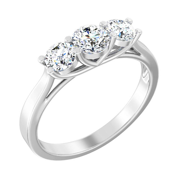 Каблучка з білого золота з діамантами (арт. К01146108746б) – зображення 1