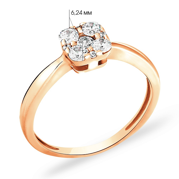 Золота каблучка з фіанітами (арт. 140536) – зображення 2