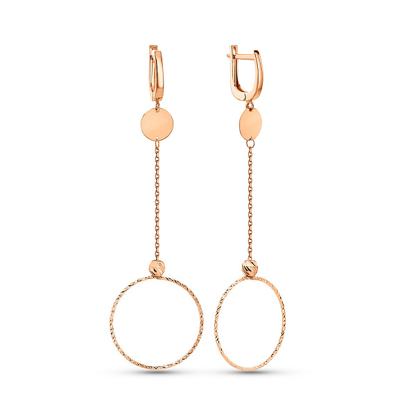 Длинные серьги из золота без камней (арт. 109564) – изображение 1