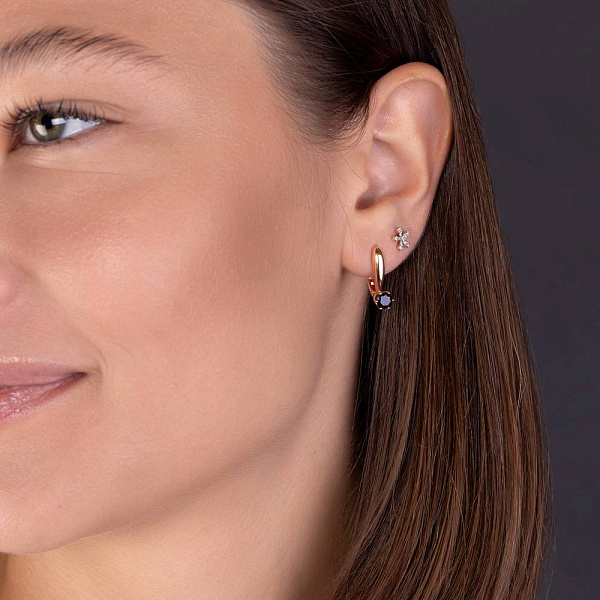 Золотые серьги с сапфиром (арт. 110215Пс) – изображение 2