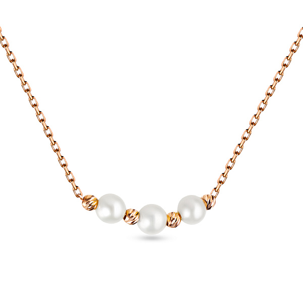 Золотое колье с жемчугом (арт. 351928прлб) – изображение 1