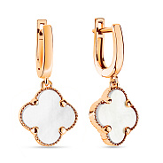 Серьги-подвески из красного золота с перламутром (арт. 105693/15п)