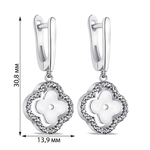 Серьги из серебра с фианитами (арт. 7502/9292/15) – изображение 2