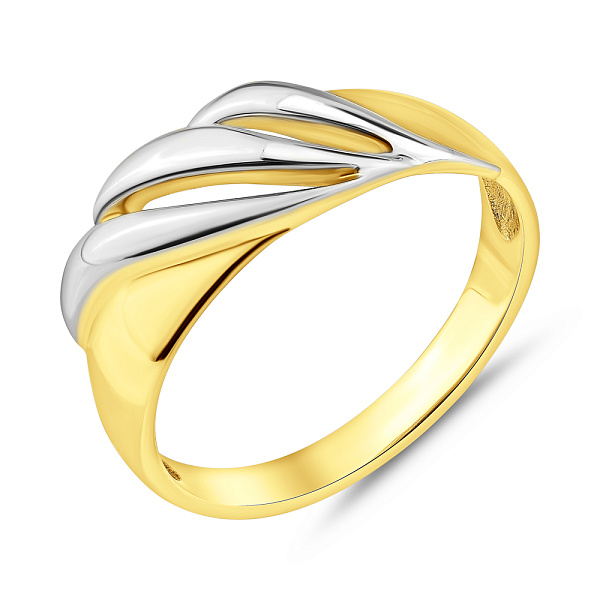 Кольцо из желтого золота с родированием (арт. 153942жб) – изображение 1