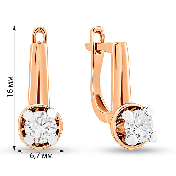 Золотые серьги с фианитами (арт. 105294) – изображение 2