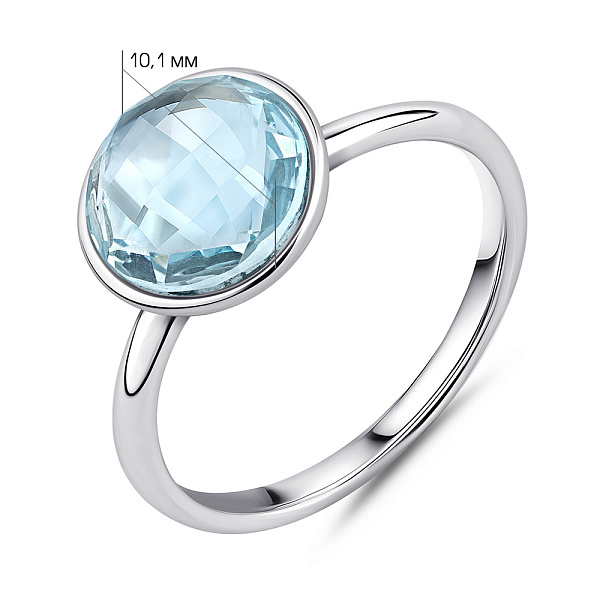 Серебряное кольцо с голубым фианитом (арт. 7501/2186397цг) – изображение 2