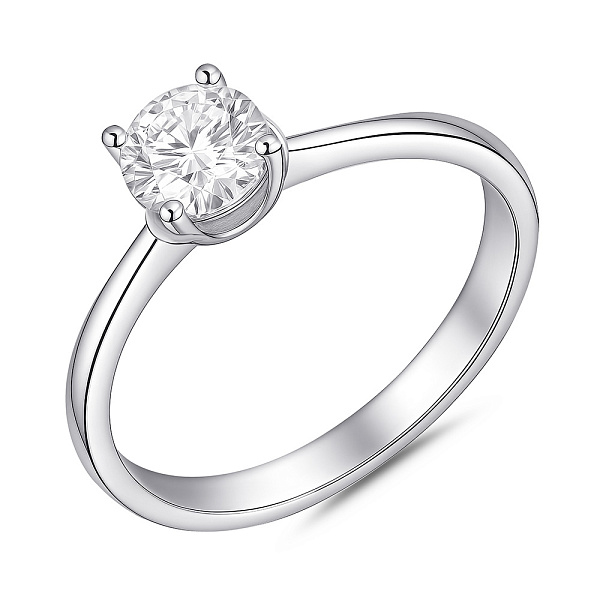 Тонкое серебряное кольцо с крупным фианитом (арт. 7501/8267) – изображение 1