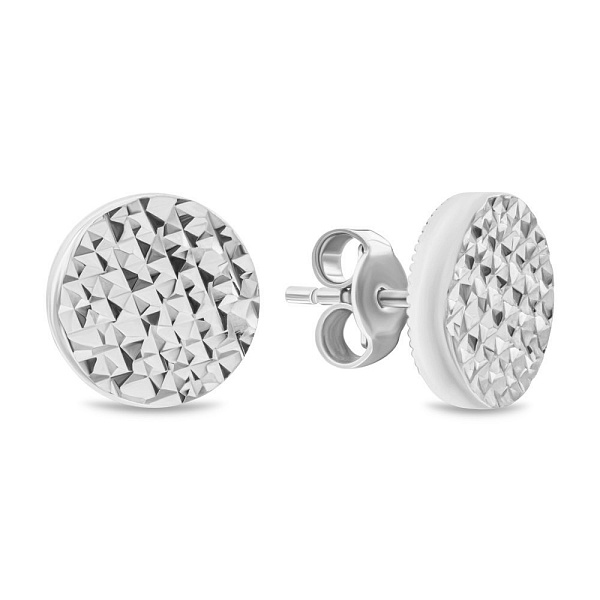 Пусеты «Монеты» из белого золота (арт. 107862/3б) – изображение 1