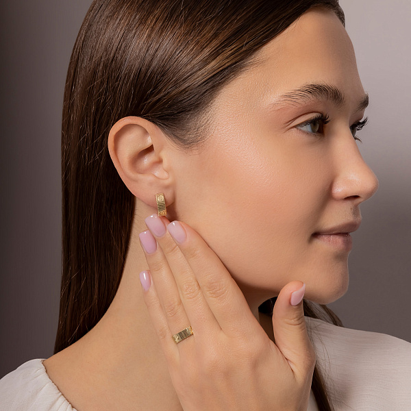 Серьги из желтого золота без камней (арт. 1092143ж) – изображение 3