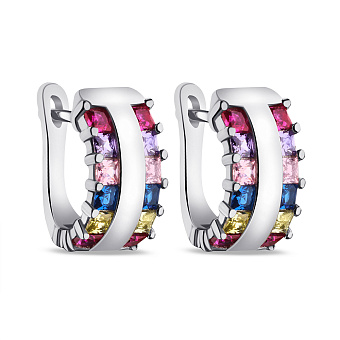 Серьги из серебра с альпинитами (арт. 7502/9467ацв)