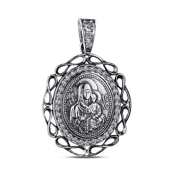 Серебряная ладанка иконка Божья Матерь (арт. 7917/0323-ч) – изображение 1