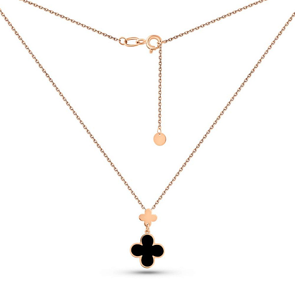 Кольє з червоного золота Конюшина з емаллю (арт. 360207еч) – зображення 2