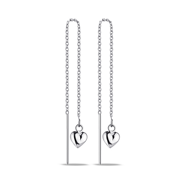 Серьги-протяжки из серебра Сердечки (арт. 7502/9003) – изображение 1