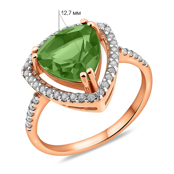 Золотое кольцо с хризопразом (арт. 140637Пх) – изображение 2