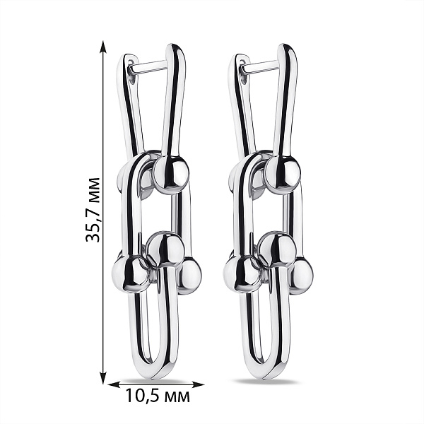 Серьги из серебра с подвесками (арт. 7502/9257) – изображение 5