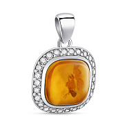 Серебряный кулон с янтарем и фианитами (арт. 7503/828ЯП)