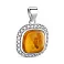 Серебряный кулон с янтарем и фианитами (арт. 7503/828ЯП) – изображение 1