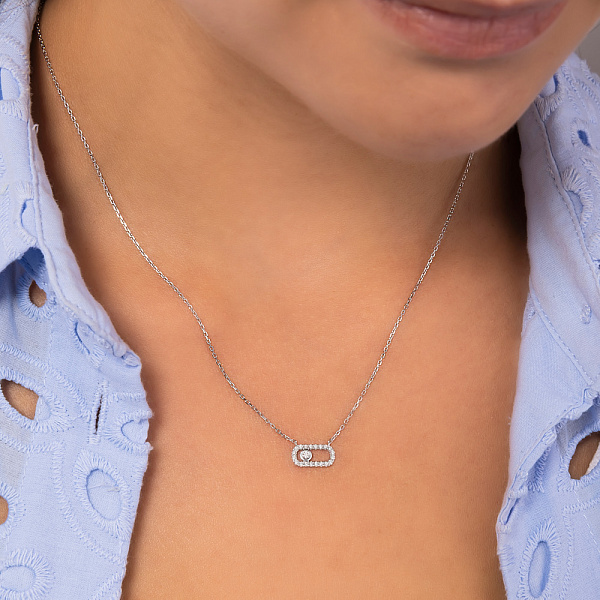 Колье из белого золота с бриллиантами (арт. Ц011476010б) – изображение 3