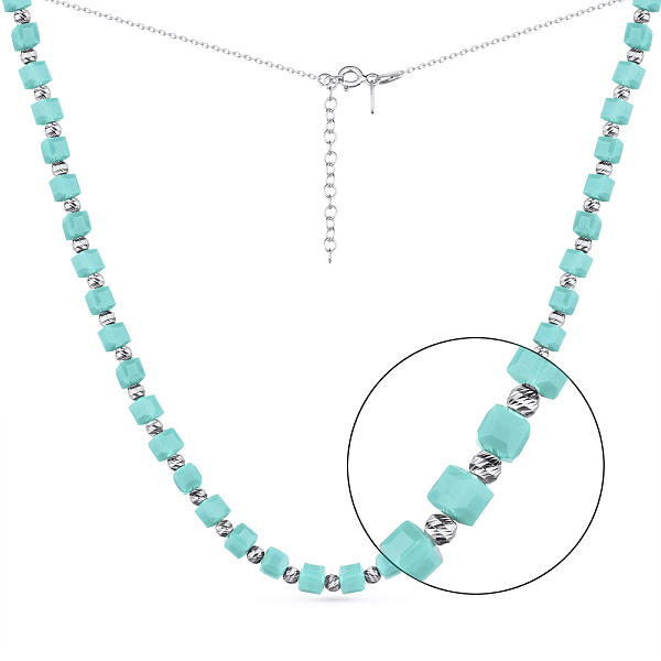 Серебряное колье с ониксом (арт. 7507/2009об) – изображение 1