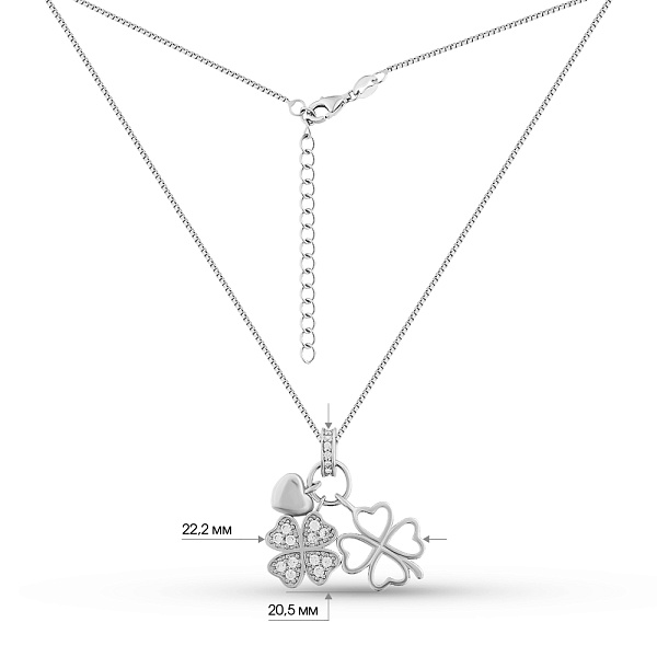 Серебряное колье Клевер с фианитами (арт. 7507/2358) – изображение 3
