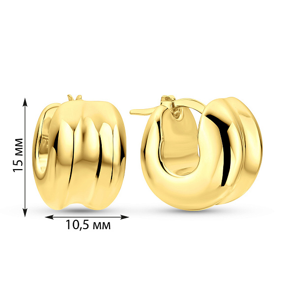 Золотые серьги Francelli в желтом цвете металла (арт. 109766/15ж) – изображение 6