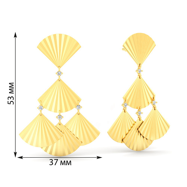 Золотые серьги Francelli (арт. Т1101171020жа) – изображение 2