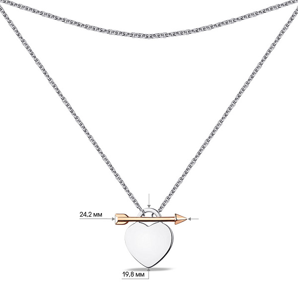 Кольє зі срібла без каменів (арт. 7507/1586бк) – зображення 3