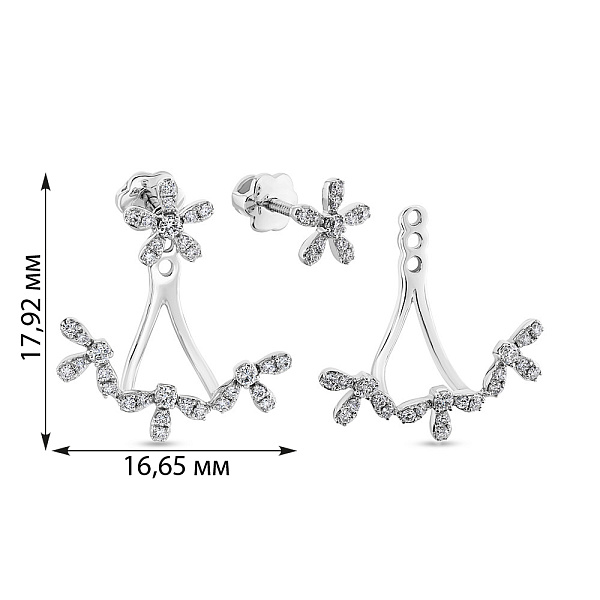 Пусети трансформери з золота з діамантами (арт. С341251030б) – зображення 2