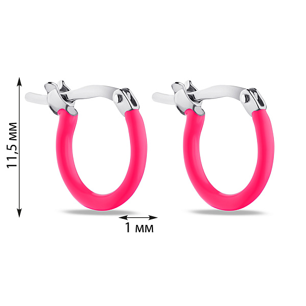 Срібні сережки з емаллю (арт. 7502/9369/10емлн) – зображення 2