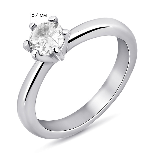 Серебряное кольцо с фианитом (арт. 7501/8155) – изображение 2
