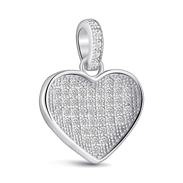 Серебряный кулон Сердце с фианитами (арт. 7503/4440) – изображение 1