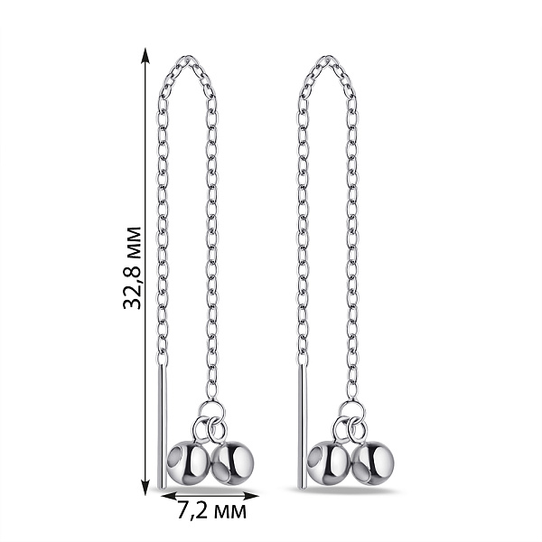 Серьги-протяжки из серебра (арт. 7502/9364) – изображение 2