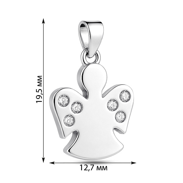 Серебряная подвеска ангел с фианитами (арт. 7503/4868) – изображение 2