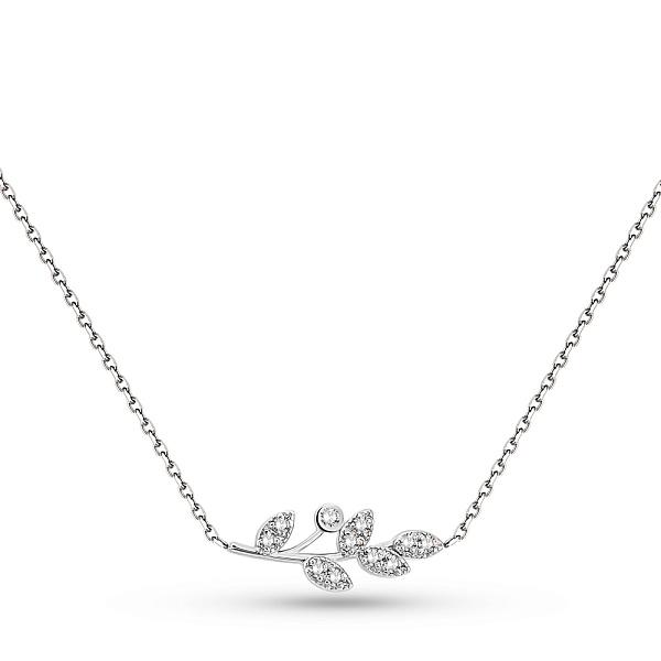 Колье Веточка из белого золота с бриллиантами (арт. Ц011471005б) – изображение 1