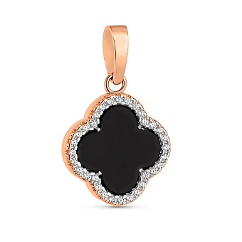 Кулон из красного золота с ониксом (арт. 441446/10о)