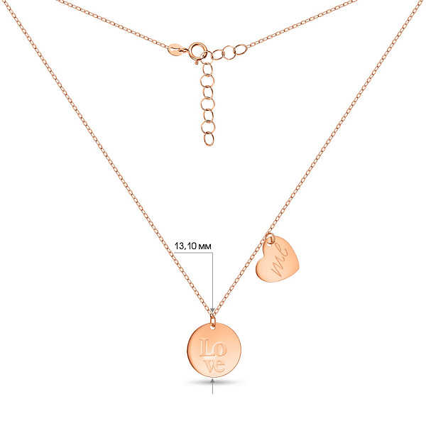 Золоте кольє "Love me" (арт. 352264) – зображення 4