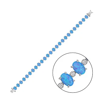 Срібний браслет з опалом (арт. 7509/4248Пос)