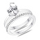 Серебряное двойное кольцо с фианитами (арт. 7501/8532) – изображение 4