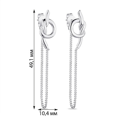 Довгі сережки Trendy Style зі срібла (арт. 7518/6130)