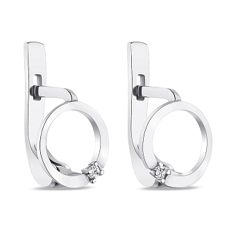 Серьги серебряные с фианитами  (арт. 7502/487сп)