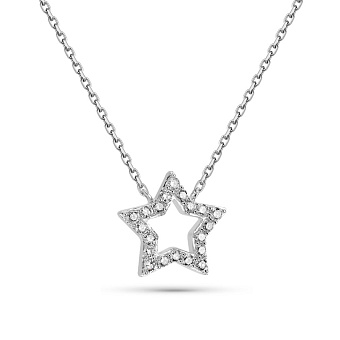 Фото Колье Звезда из белого золота с бриллиантами (арт. Ц341293015б)