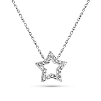 Колье Звезда из белого золота с бриллиантами (арт. Ц341293015б)
