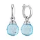 Серебряные серьги-подвески с крупным голубым фианитом (арт. 7502/2184737цг) – изображение 1